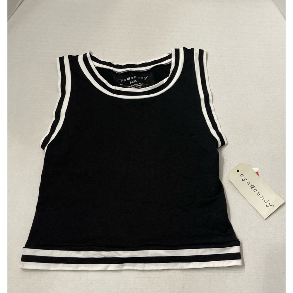 Eye Candy Tank Top Black/White Size L/XL New With Tags